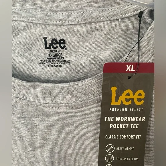 Lee Premium Select Men’s Workwear Pocket Tee. Size XL - Picture 7 of 9